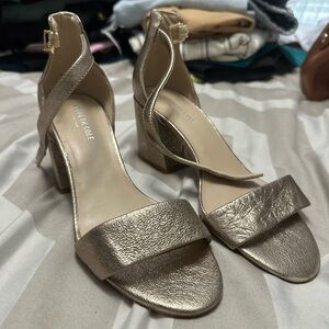 Kenneth Cole Metallic Block Heel Sandals